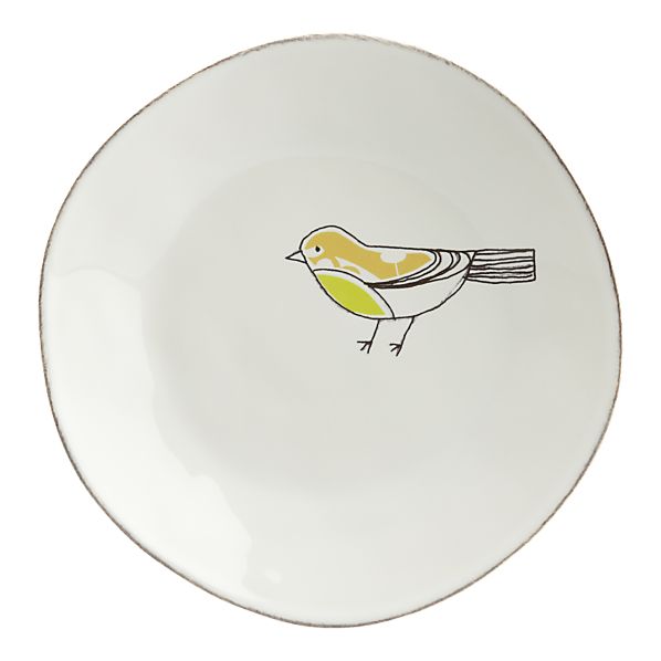Chickadee Green Plate in Mother's Day | Crate and Barrel