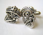 Silver Sugar Skull Cufflinks Mens Accessory Unique Mismatch Cuff Links Dia De Los Muertos ($19.95)