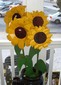 Recycled Sunflower Garden Art