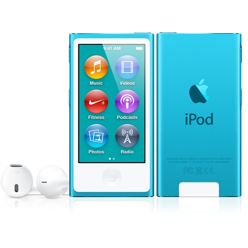 Blue iPod nano with Multi-Touch